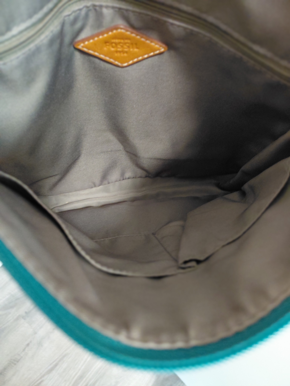 Fossil Teal Floral Crossbody Shoulder Bag Purse - Picture 9 of 11